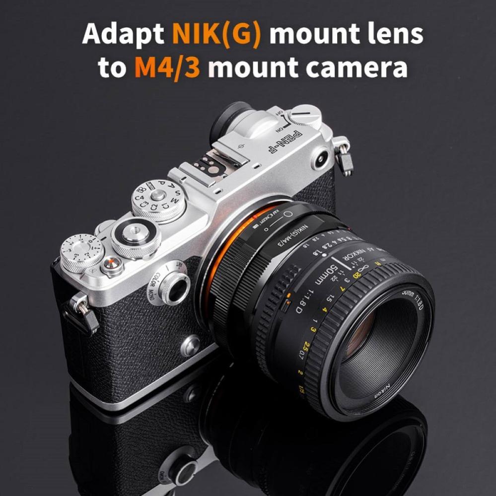 K&F Concept Objektivadapter Pro till Nikon G objektiv för Micro 4/3 kamerahus