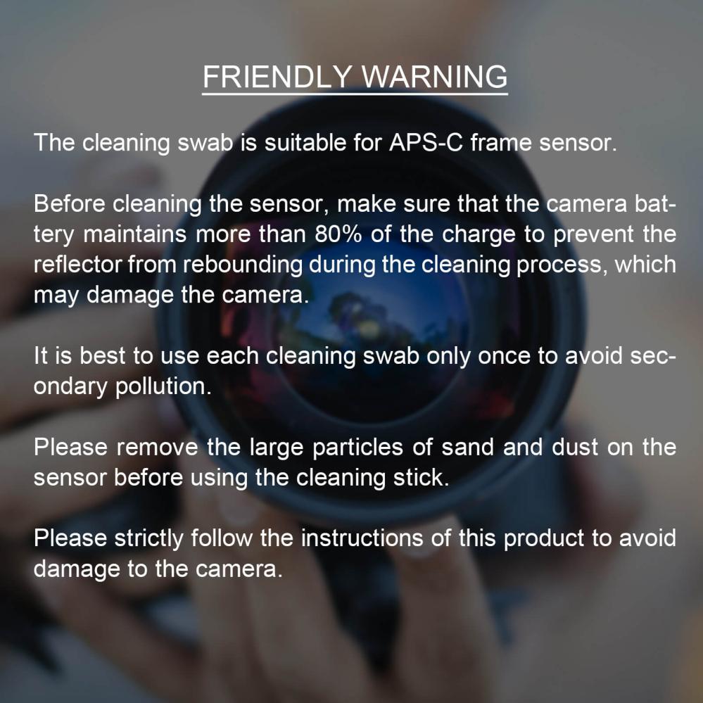 K&F Concept 10st Rengöringsstickor & rengöringsvätska för APS-C bildsensor