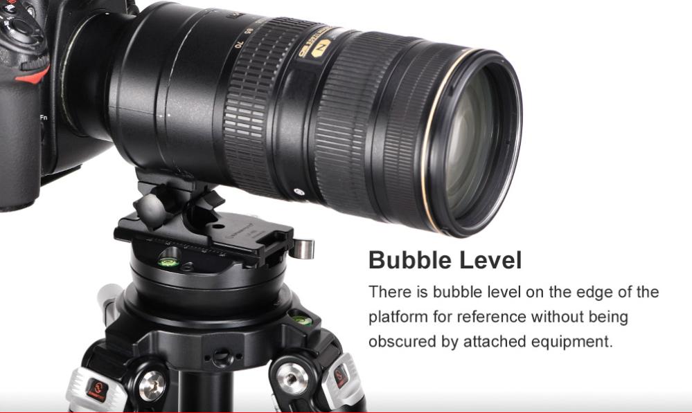 Sunwayfoto TA-75LC nivelleringshalvkugle 75mm med Arca Swiss-hurtigfæste
