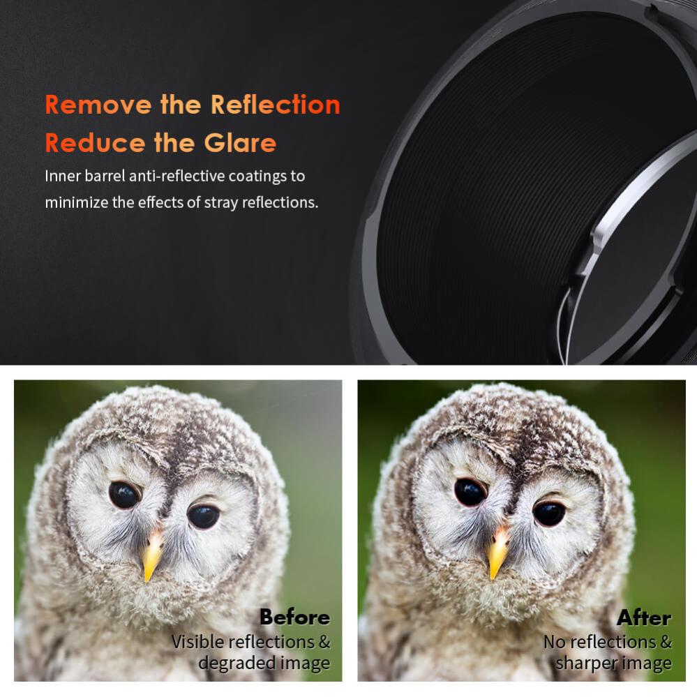 K&F Concept Objektivadapter Pro till Nikon F objektiv för Sony E kamerahus