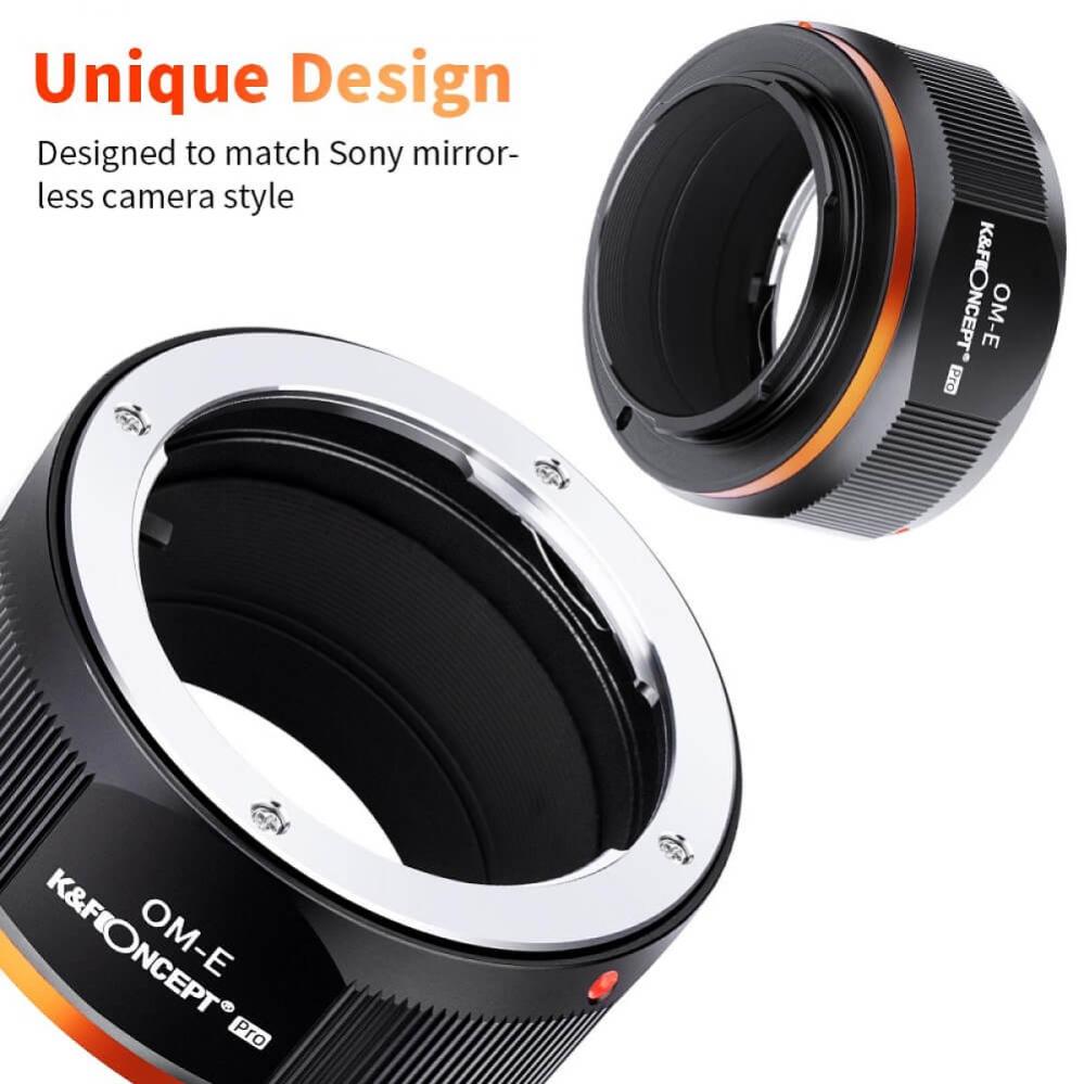 K&F Concept Objektivadapter Pro till Olympus OM objektiv för Sony E kamerahus