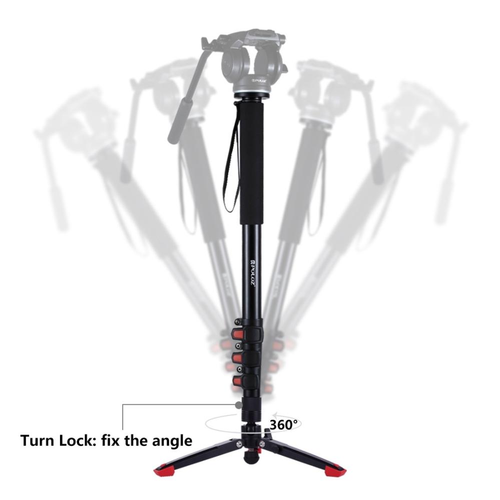 Puluz Enbensstativ självstående monopod med stödben 185cm