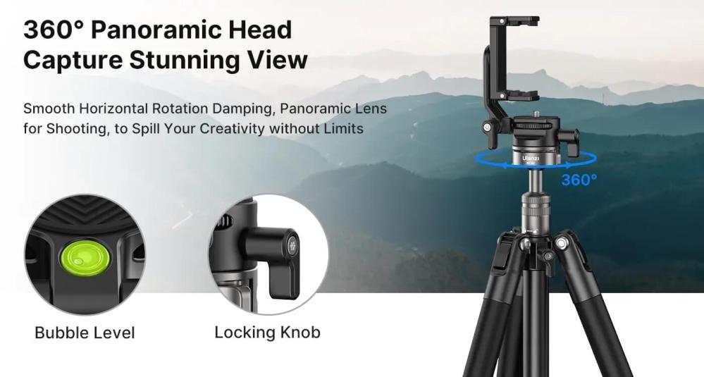 Ulanzi MT-63 Portabelt Kamerastativ 145cm med mobilhållare