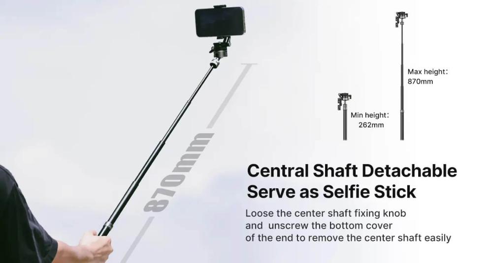 Ulanzi MT-63 Portabelt Kamerastativ 145cm med mobilhållare