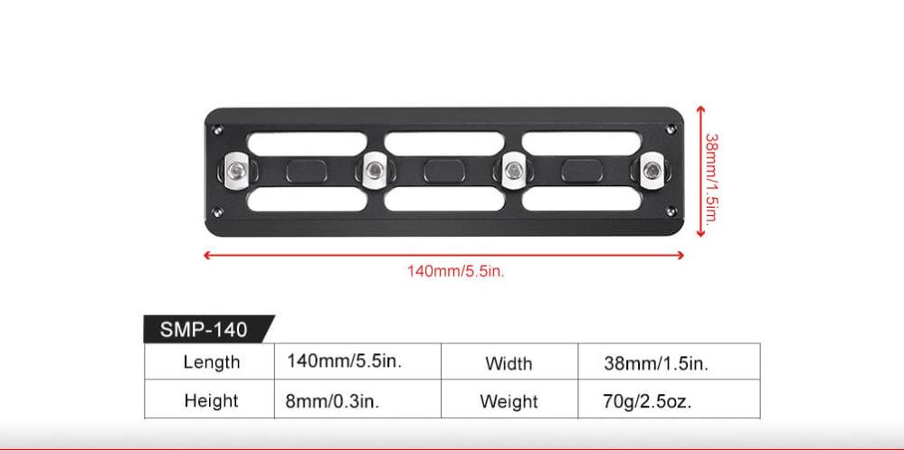 Sunwayfoto SMP-140 Adapterplatta för Arca och M-LOK