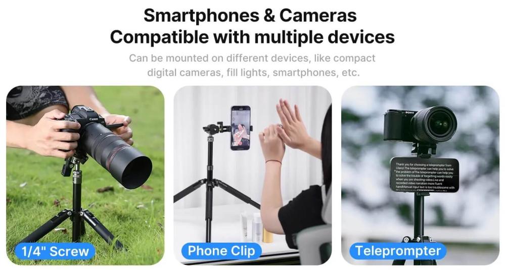 Ulanzi MT-63 Portabelt Kamerastativ 145cm med mobilhållare