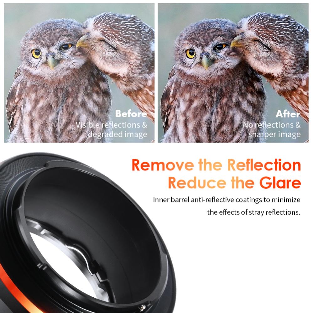 K&F Concept Objektivadapter Pro till Minolta MD objektiv för Sony E kamerahus