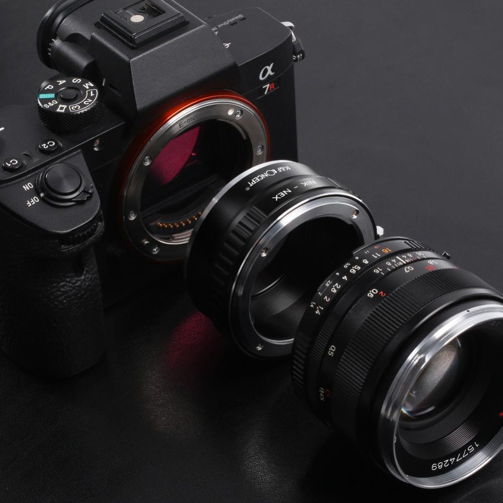 K&F Concept Objektivadapter till Nikon F objektiv för Sony E kamerahus