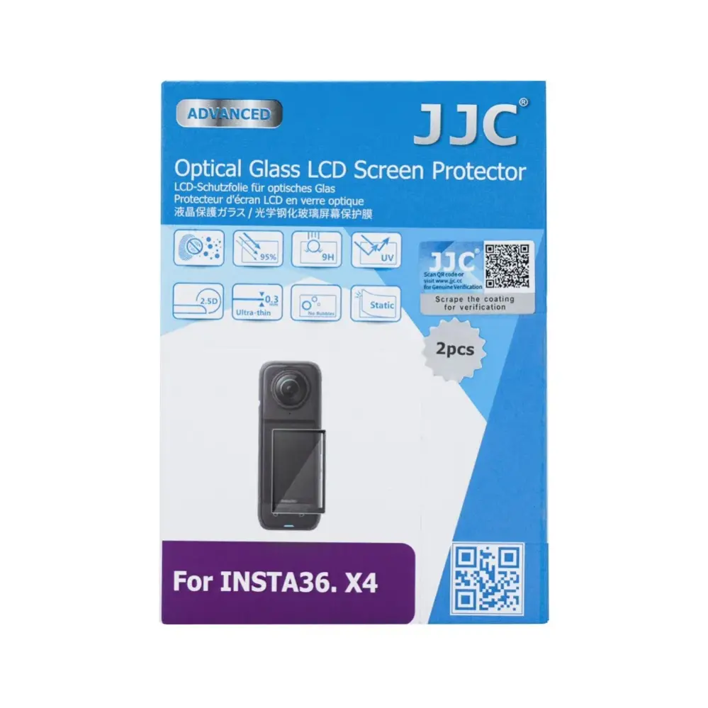 JJC 2x Skärmskydd för Insta X4 360° 8K optiskt glas 9H