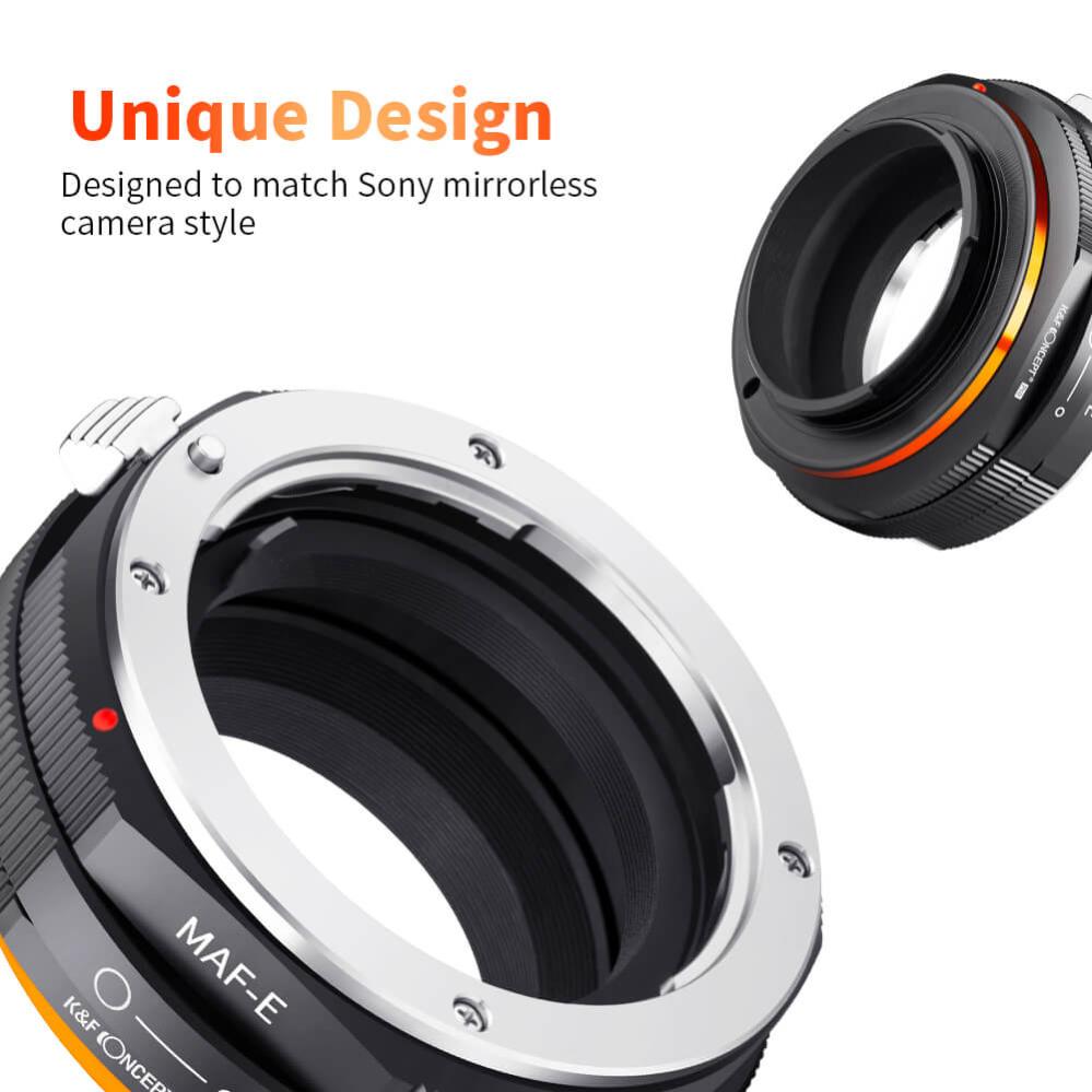 K&F Concept Objektivadapter v2 till Minolta AF objektiv för Sony E kamerahus