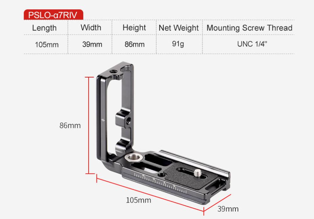 Sunwayfoto L-Bracket för Sony A7R IV & A9II med QD-uttag