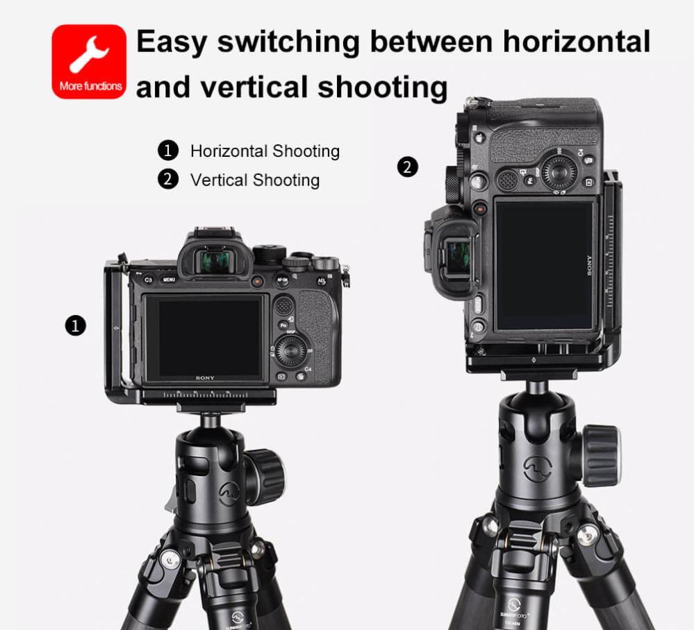 Sunwayfoto L-Bracket för Sony A7R IV & A9II med QD-uttag