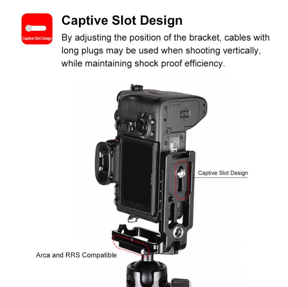 Sunwayfoto L-Bracket för Sony A7R IV & A9II med QD-uttag