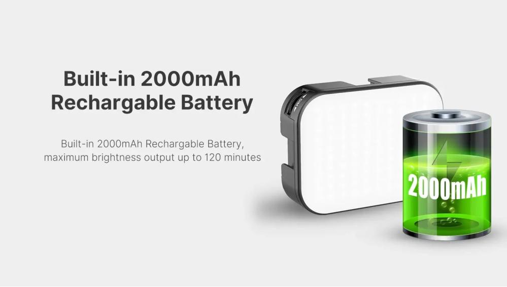 VIJIM VL100C Pocket videolys med 100 LED til kamera og mobil