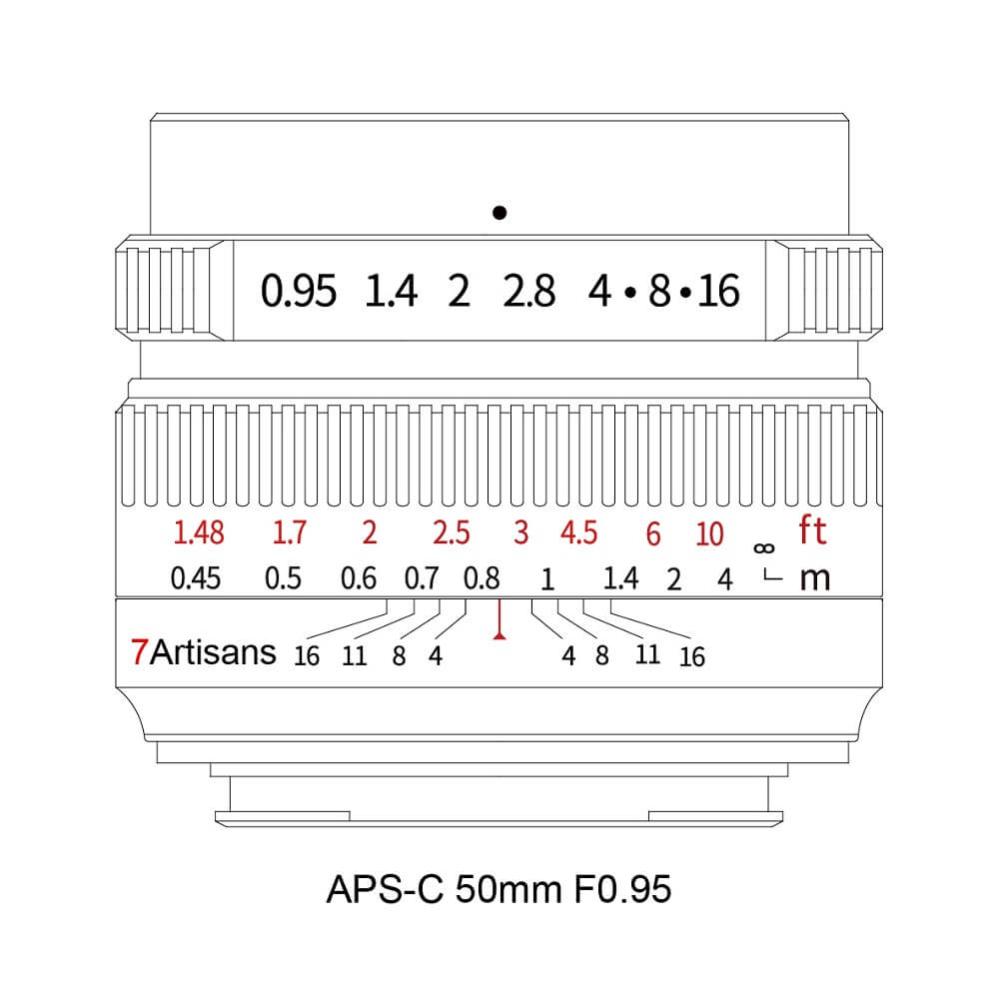 7Artisans 50mm f/0.95 Objektiv APS-C för Fujifilm X