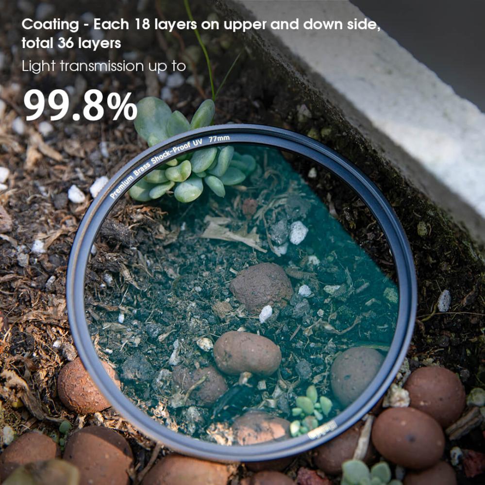 Haida Premium Brass Shock-Proof UV-filter – klarhed og stærk linsebeskyttelse