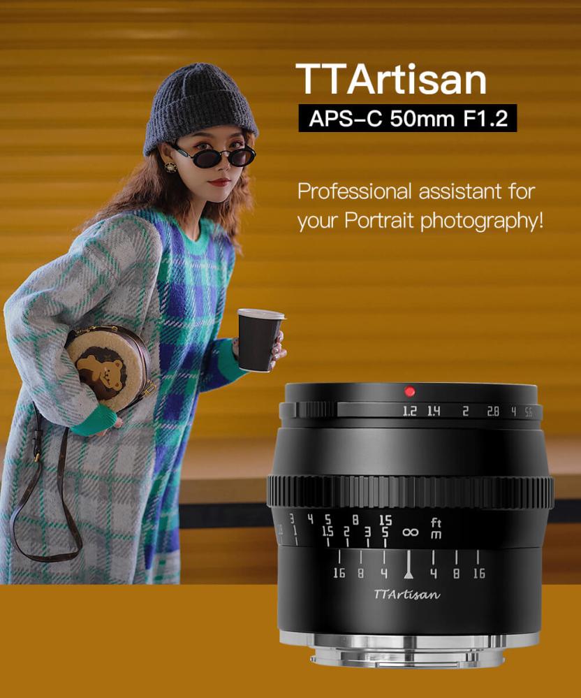 TTArtisan 50mm f/1.2 Objektiv APS-C för Fujifilm X