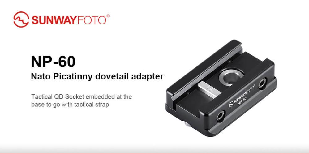 Sunwayfoto NP-60 NATO Picatinny adapter till Arca Swiss