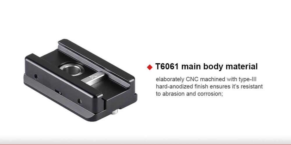 Sunwayfoto NP-60 NATO Picatinny adapter till Arca Swiss