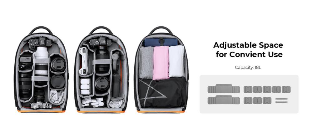 K&F Concept Beta 18L Kameraryggsäck med ett stort förvaringsfack för kameran