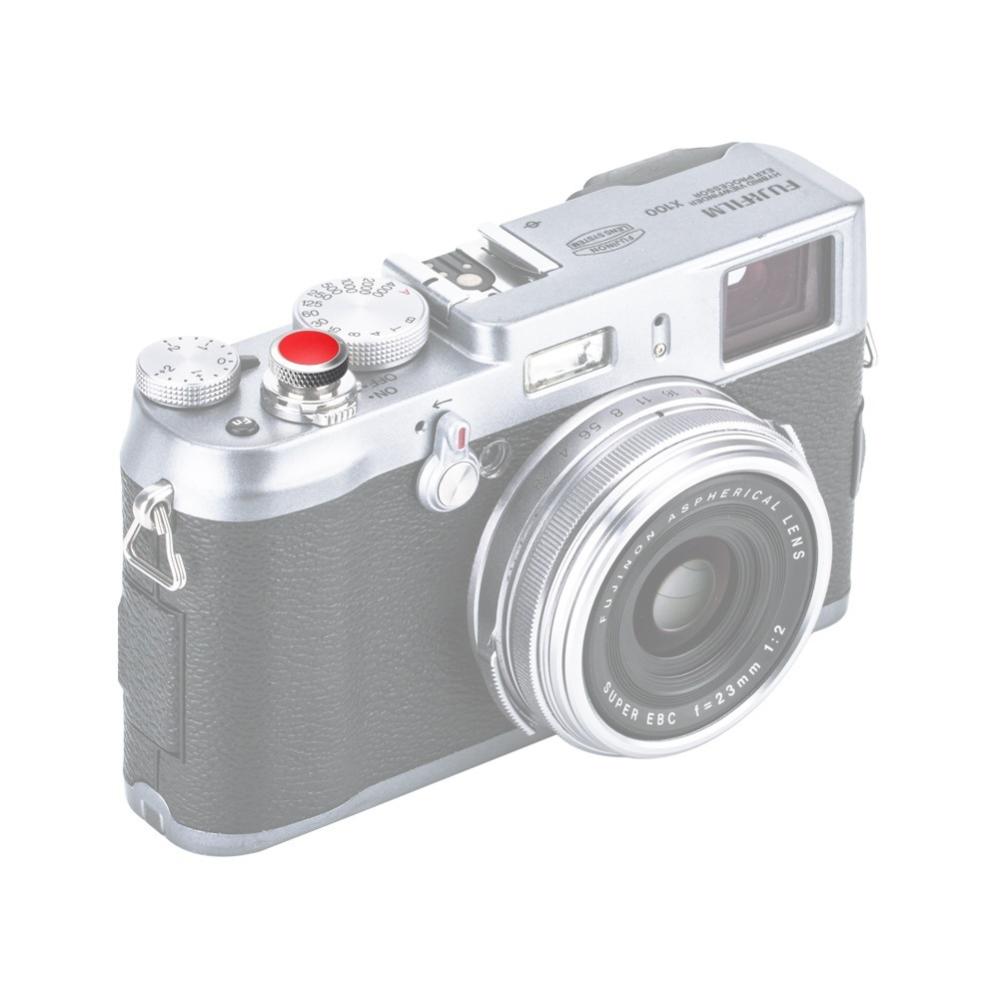 JJC Deluxe avtryckarknapp - silver och röd