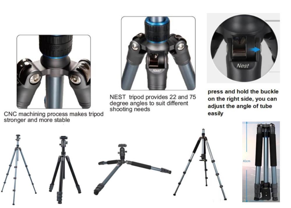 Nest 6264CK Kamerastativ 150cm kolfiber med kulled NT-630H