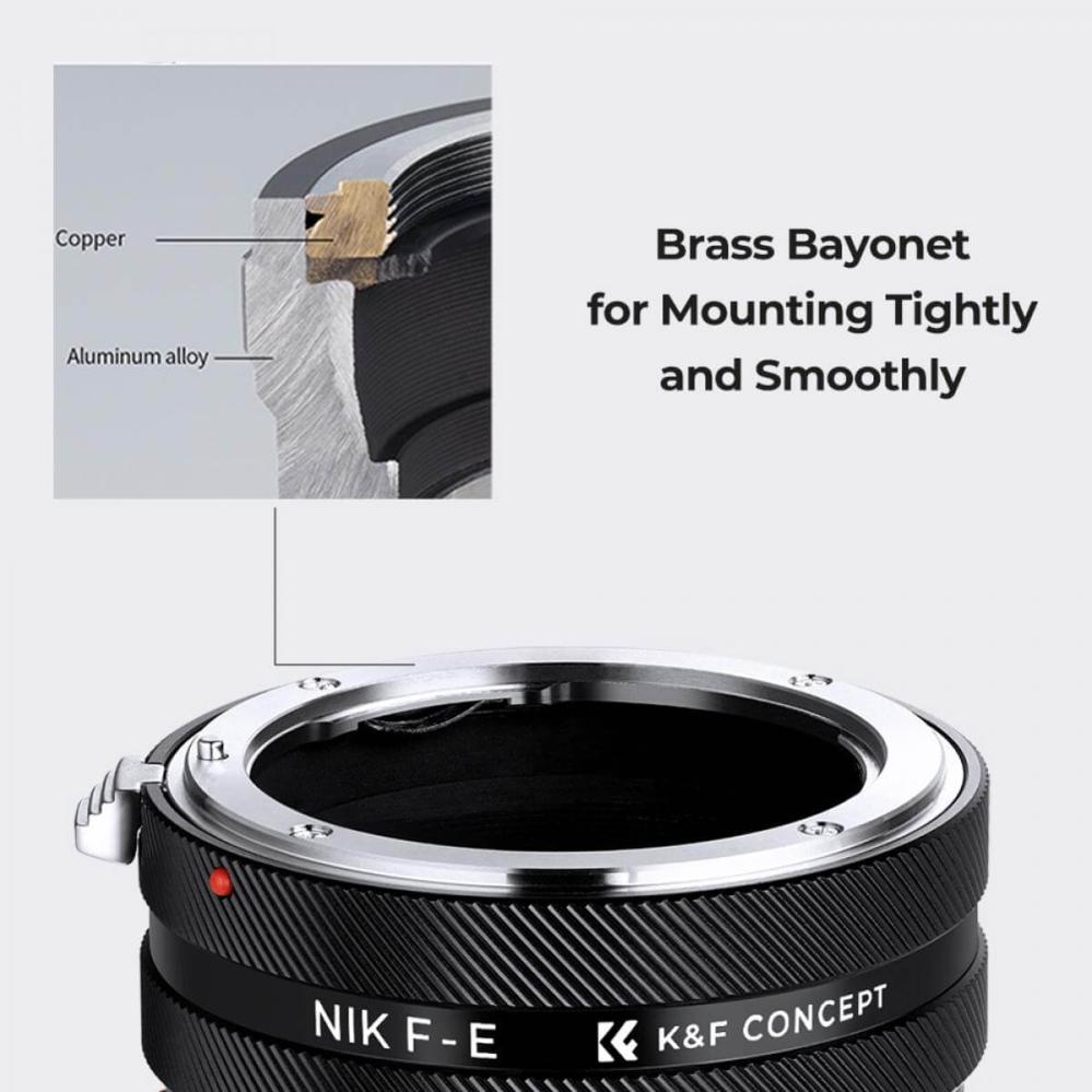 K&F Concept Objektivadapter Pro IV till NIkon F objektiv för Sony E