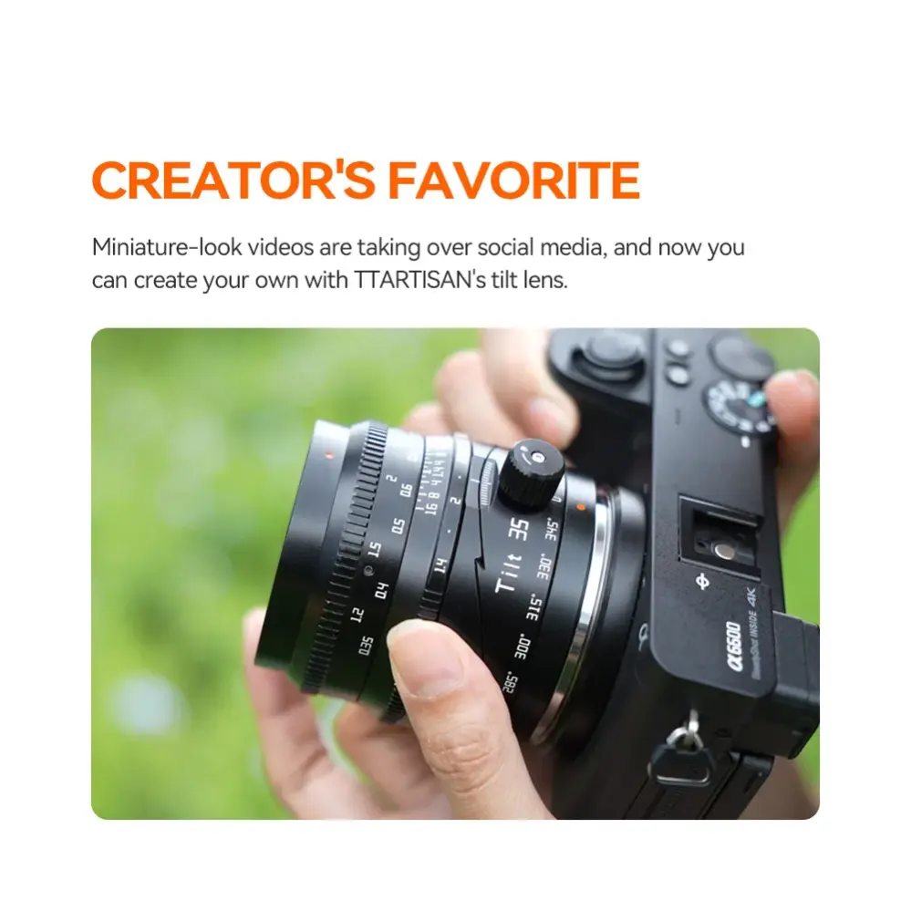 TTArtisan Tilt 35mm f/1.4 APS-C objektiv för Sony E