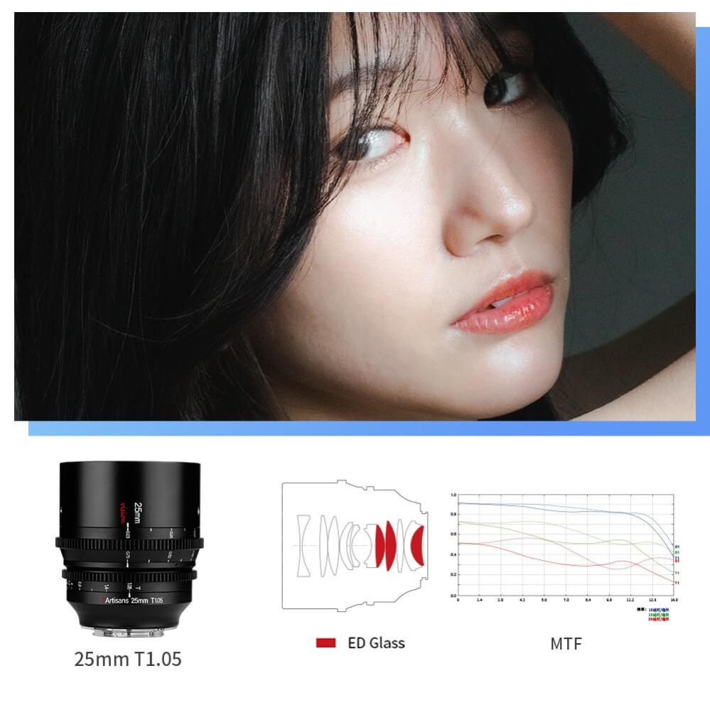 7Artisans 25mm T1,05 Vision Cinema-objektiv til Canon RF APS-C