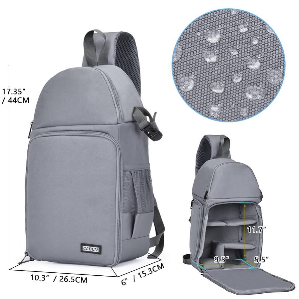 Caden D15 Kameraväska Sling för Systemkameran grå