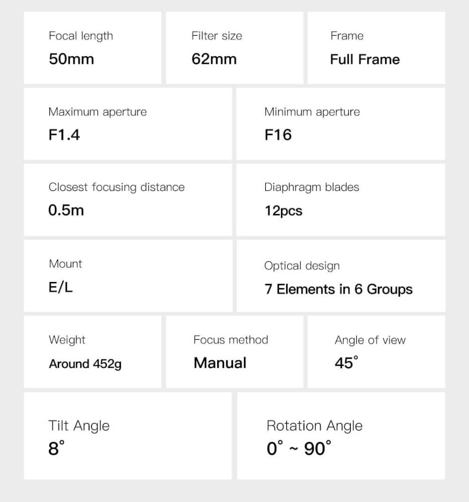 TTArtisan Tilt 50mm f/1,4 objektiv til Canon RF fullformat