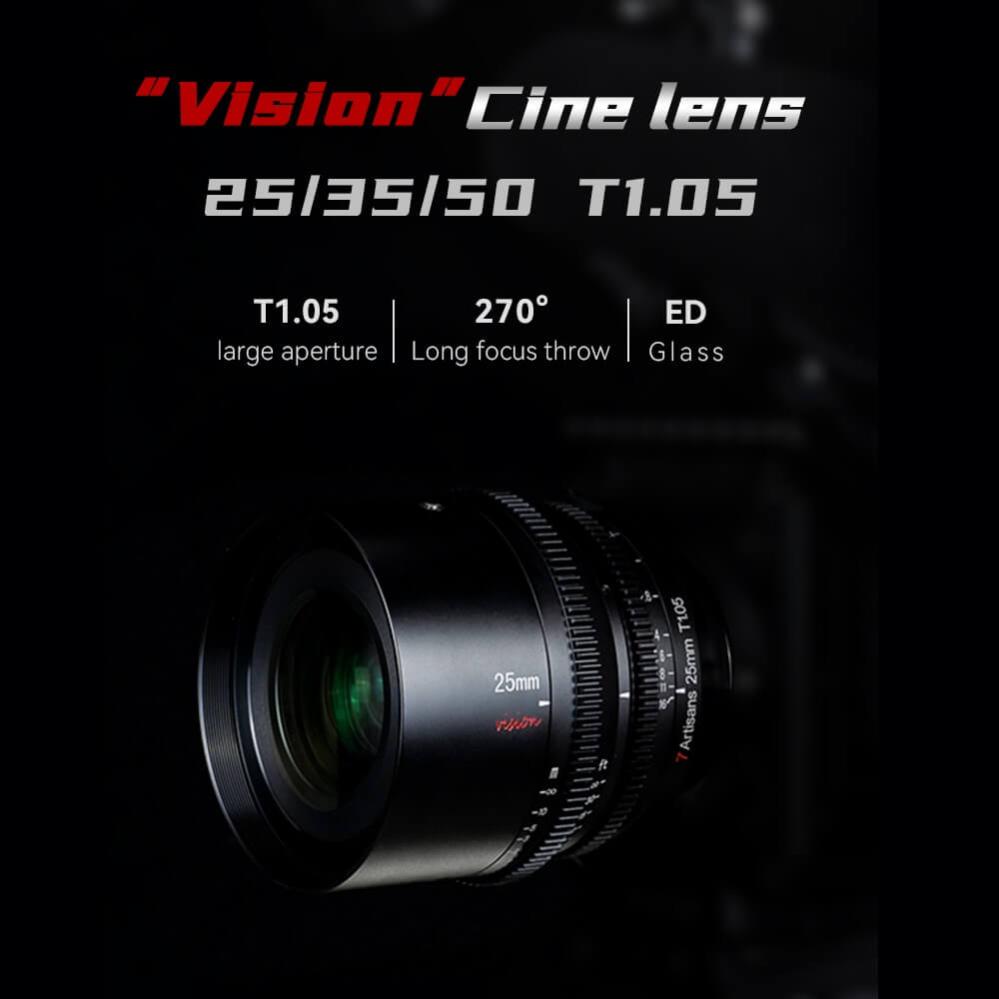 7Artisans 25mm T1,05 Vision Cinema-objektiv til Canon RF APS-C