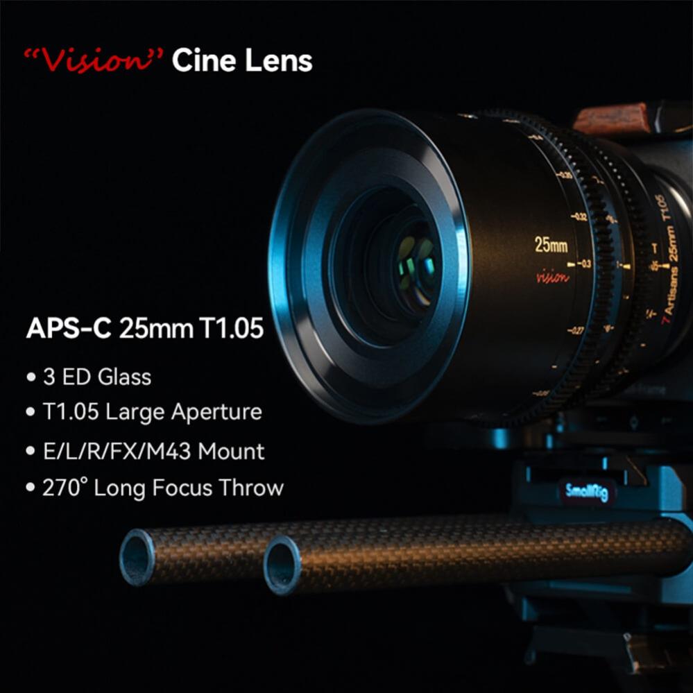 7Artisans 25mm T1,05 Vision Cinema-objektiv til Canon RF APS-C