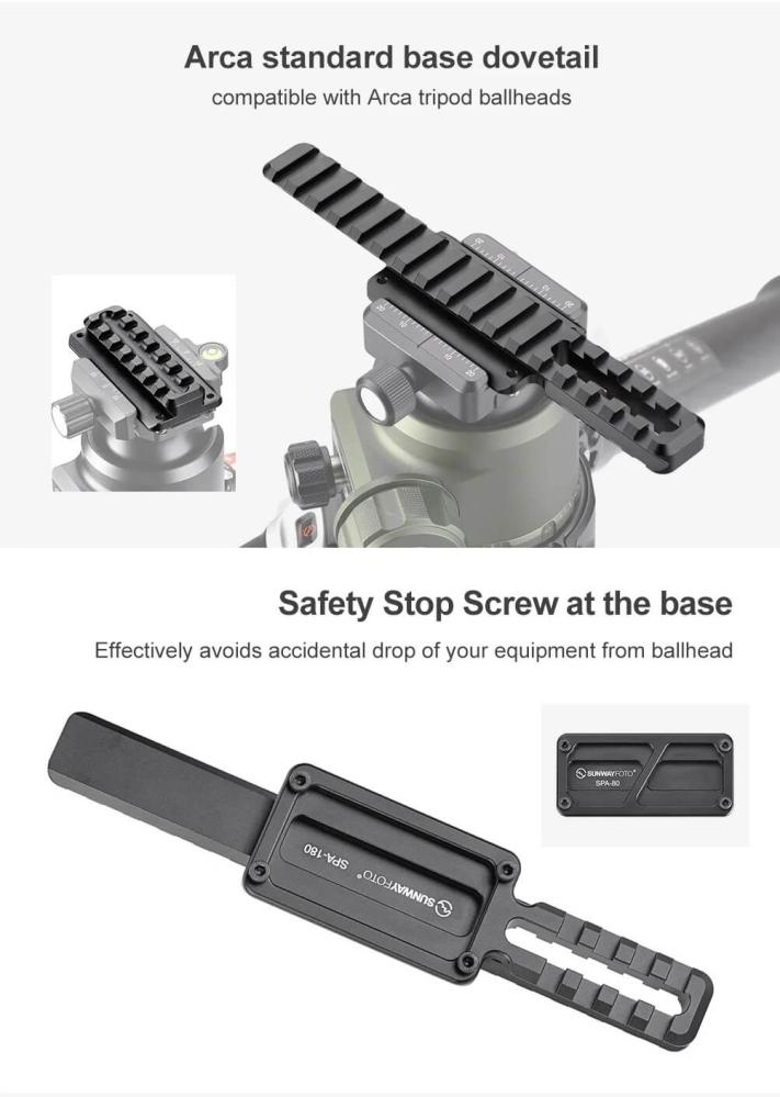 Sunwayfoto SPA-80 Picatinny-skena till Arca-Swiss