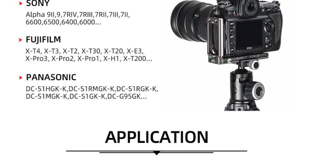 Sunwayfoto L-Bracket universal för systemkameror Arca Swiss QD-hål