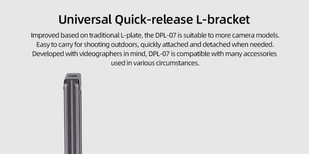 Sunwayfoto L-Bracket universal för systemkameror Arca Swiss QD-hål