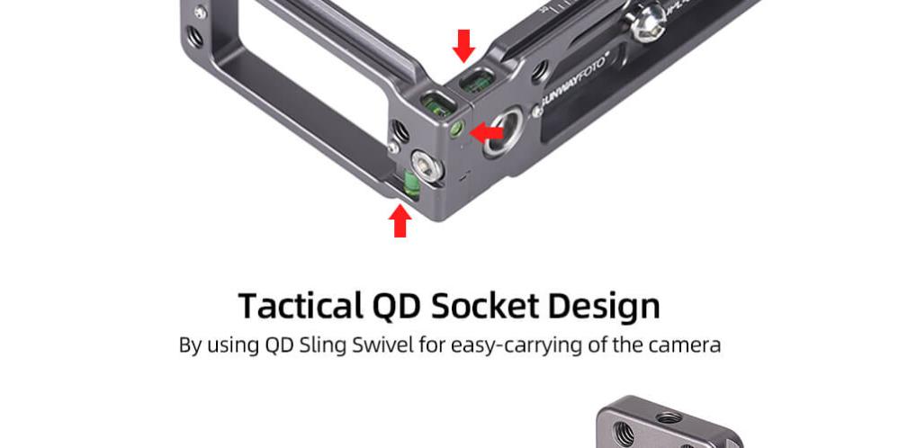 Sunwayfoto L-Bracket universal för systemkameror Arca Swiss QD-hål