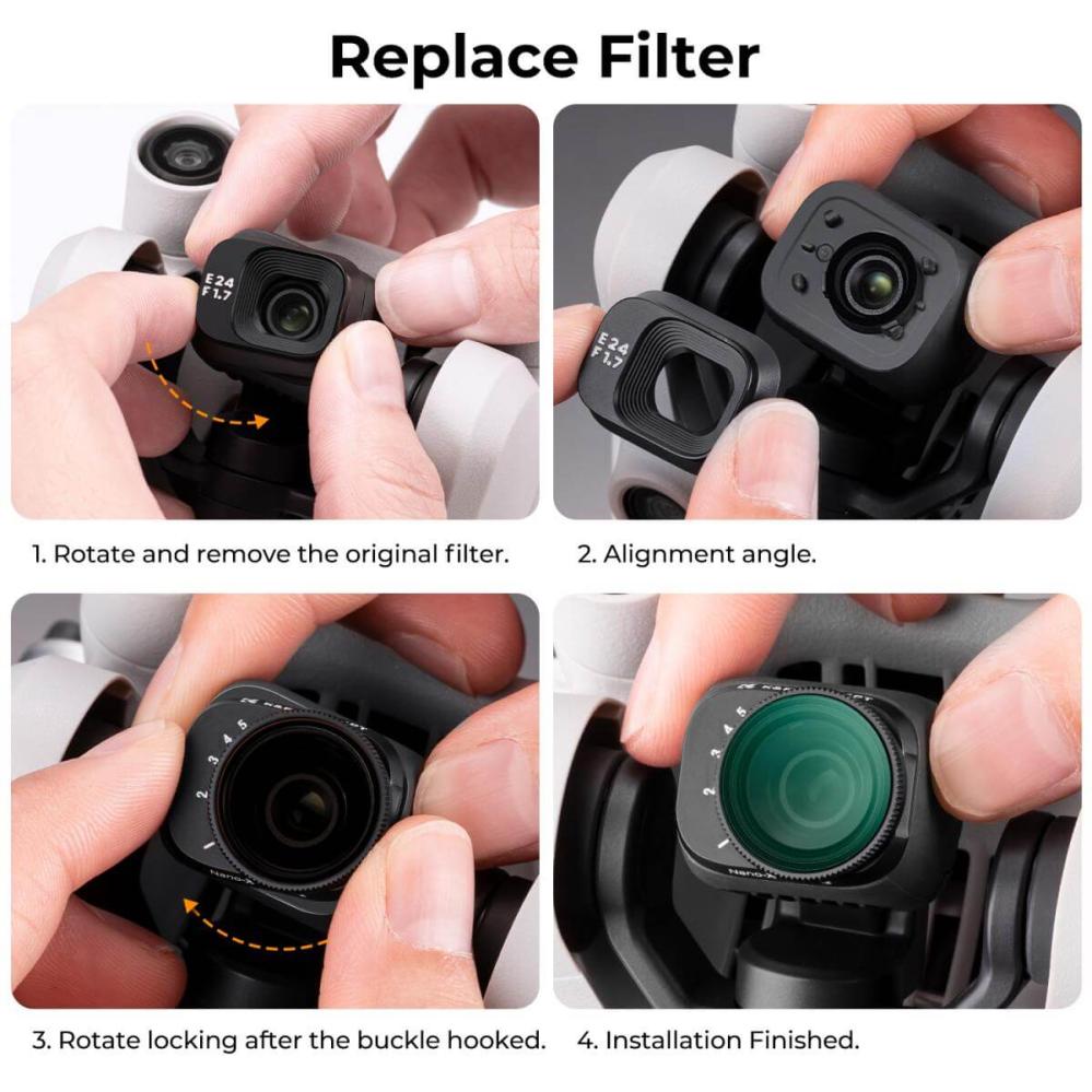 K&F Concept variabelt ND-filter ND2–ND32 1–5 stop til DJI Mini 3 Pro & Mini 3