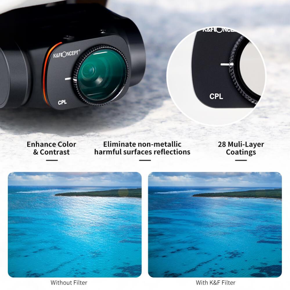 K&F Concept 6-i-1 filterkit til DJI Mavic Mini 1/2 – ND8–ND64, CPL & UV