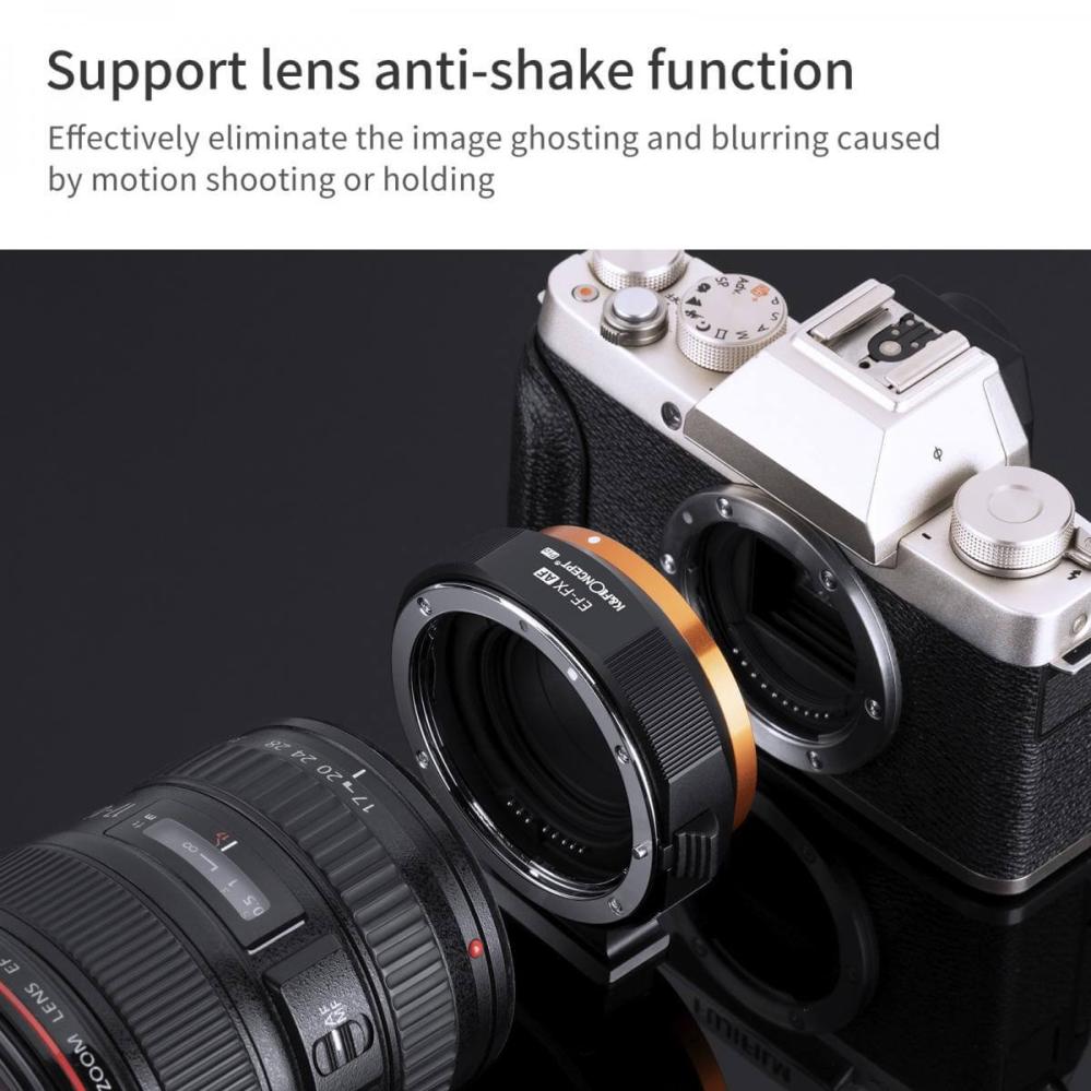 K&F Concept Objektivadapter elektronisk till Canon EF för Fujifilm X Kamerahus