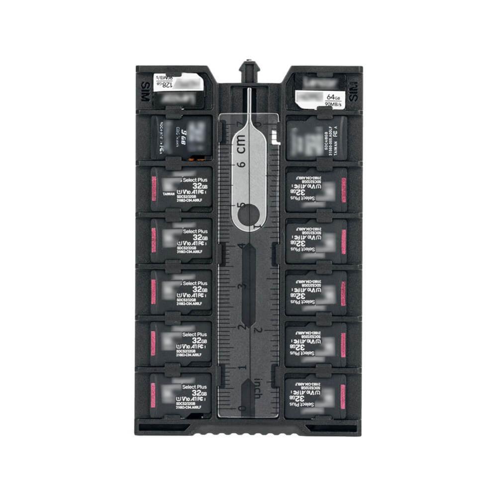 JJC Minneskortsfodral för 4xSD + 12xMicroSD + 2xNano SIM