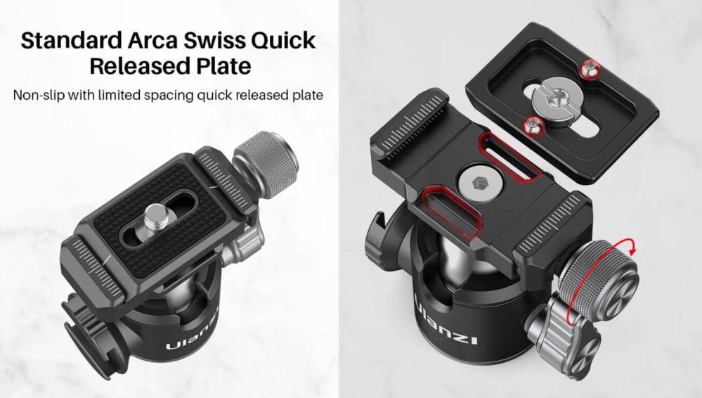 Ulanzi U-80L Kulled med blixtskofäste & Arca