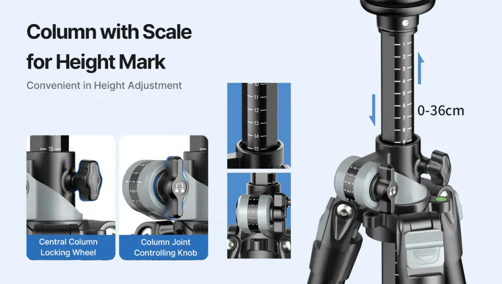Ulanzi MT-59 Robust rese- och makrostativ i aluminium med monopodfunktion