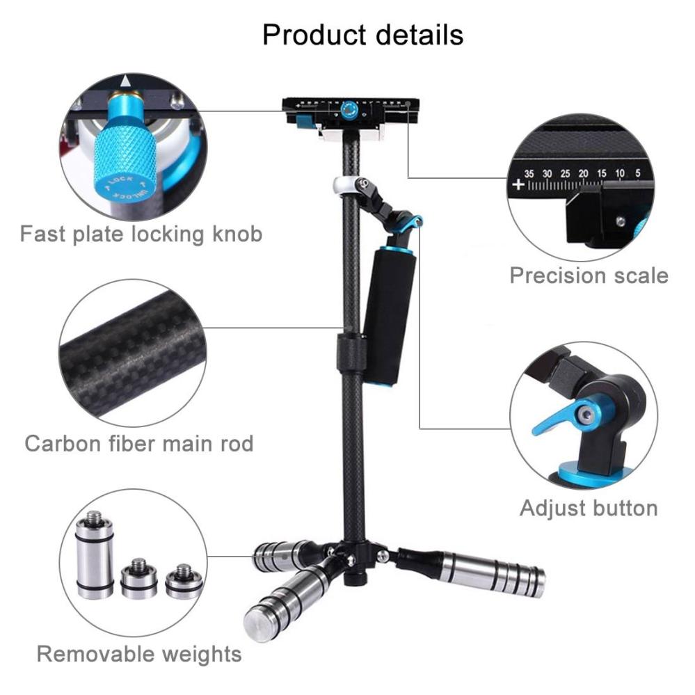 Puluz Handhållen kolfiber stabilisator för systemkameror 27-37cm