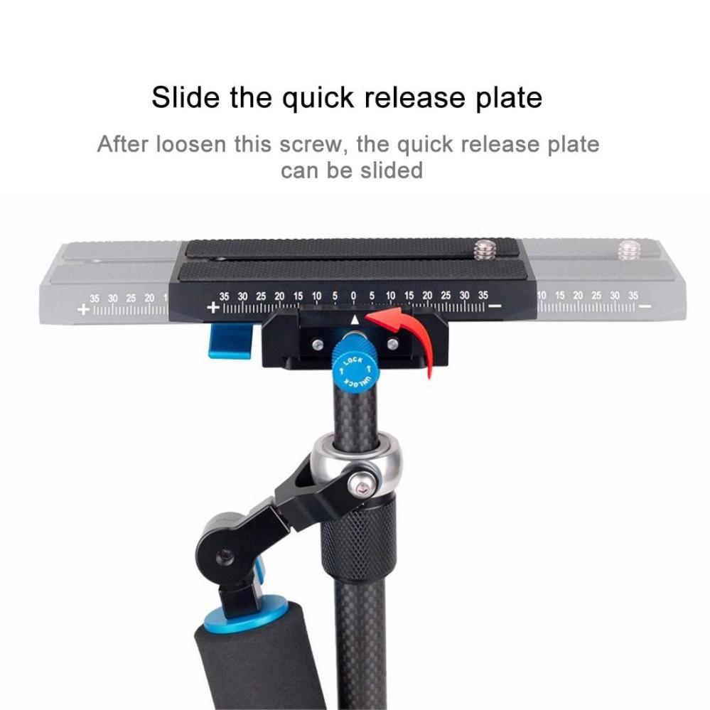 Puluz Handhållen kolfiber stabilisator för systemkameror 27-37cm