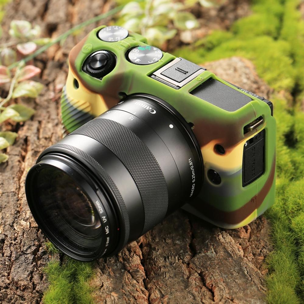 Puluz Mjukt skyddsfodral för Canon EOS M3 kamouflage av silikon