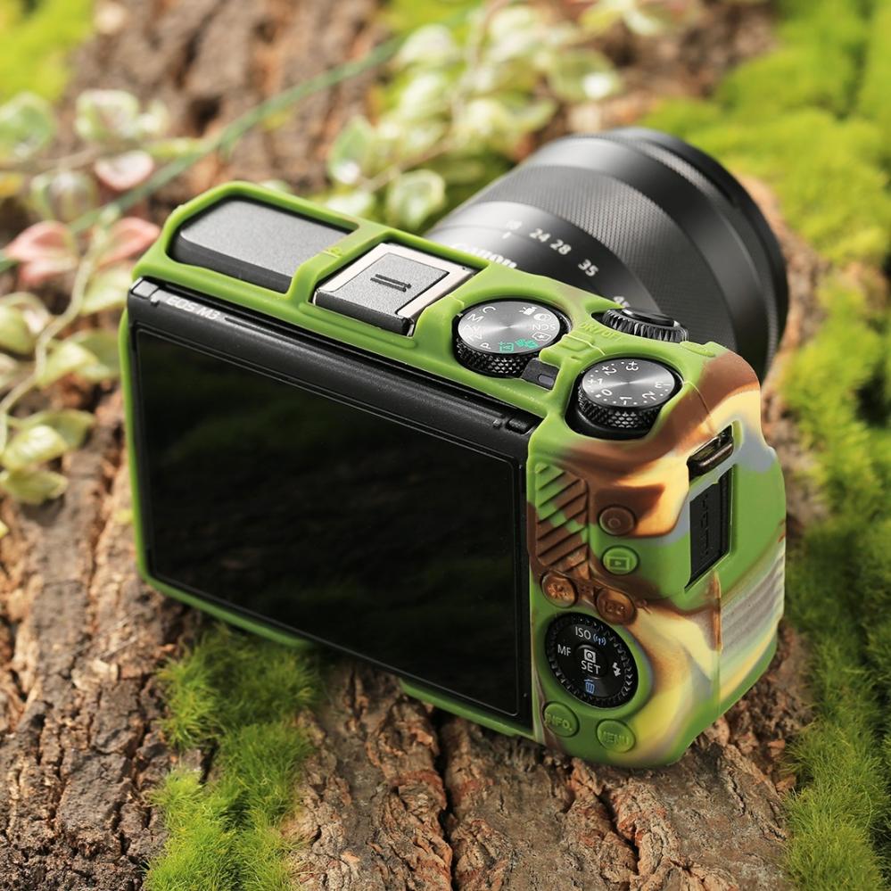 Puluz Mjukt skyddsfodral för Canon EOS M3 kamouflage av silikon