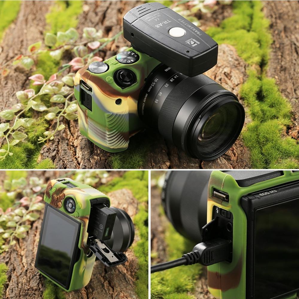 Puluz Mjukt skyddsfodral för Canon EOS M3 kamouflage av silikon