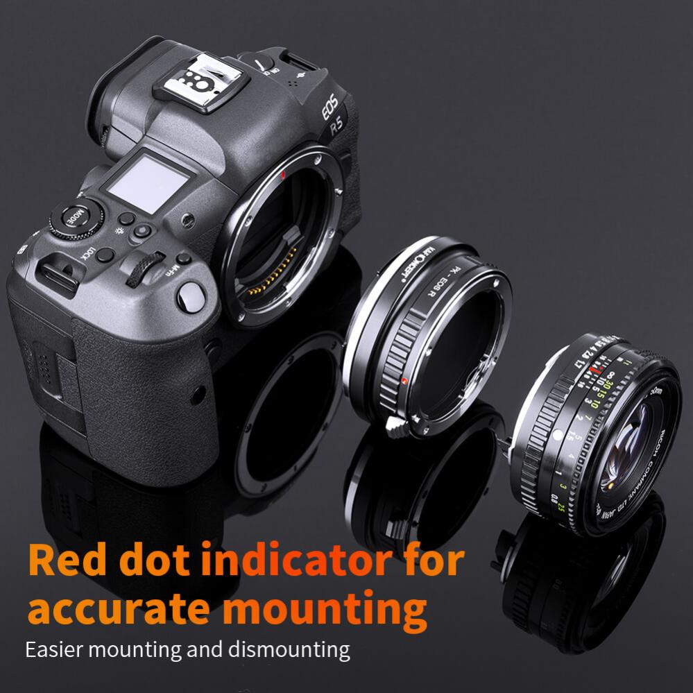 K&F Concept Objektivadapter till Pentax K objektiv för Canon EOS R kamerahus
