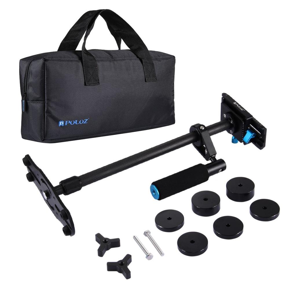 Puluz Handhållen kolfiber stabilisator för DSLR/DV-kameror (38.5-61cm)